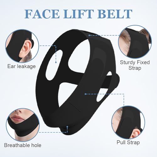 Sleep Chin Strap for Facial Lifting and Jawline Sculpting - Reusable Adjustable Belt