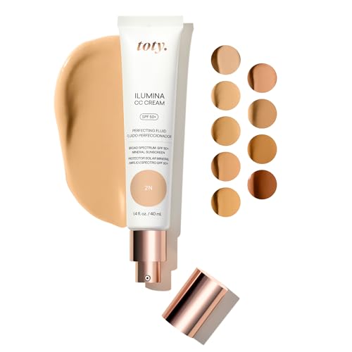 toty. - Ilumina CC Cream SPF 50+, 100% Mineral Color Correcting Cream - Medium Coverage Foundation & Broad Spectrum Sunscreen for Face - Non Comedogenic - by Sofia Vergara - 1.4 fl oz 2N LIGHT BEIGE