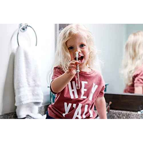 ROARex¢ç All-Natural Eco Friendly Kids Toothbrush Made from Plants - Giraffe 4-36m - Baby to Toddler - Mint/Rose - 4pk | 1% for The Planet Product