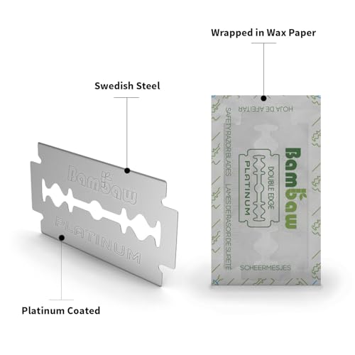 Safety Razor Blades | Swedish Steel Replacement Razor Blades | 100 Pack - 18 to 24 months supply | Bambaw