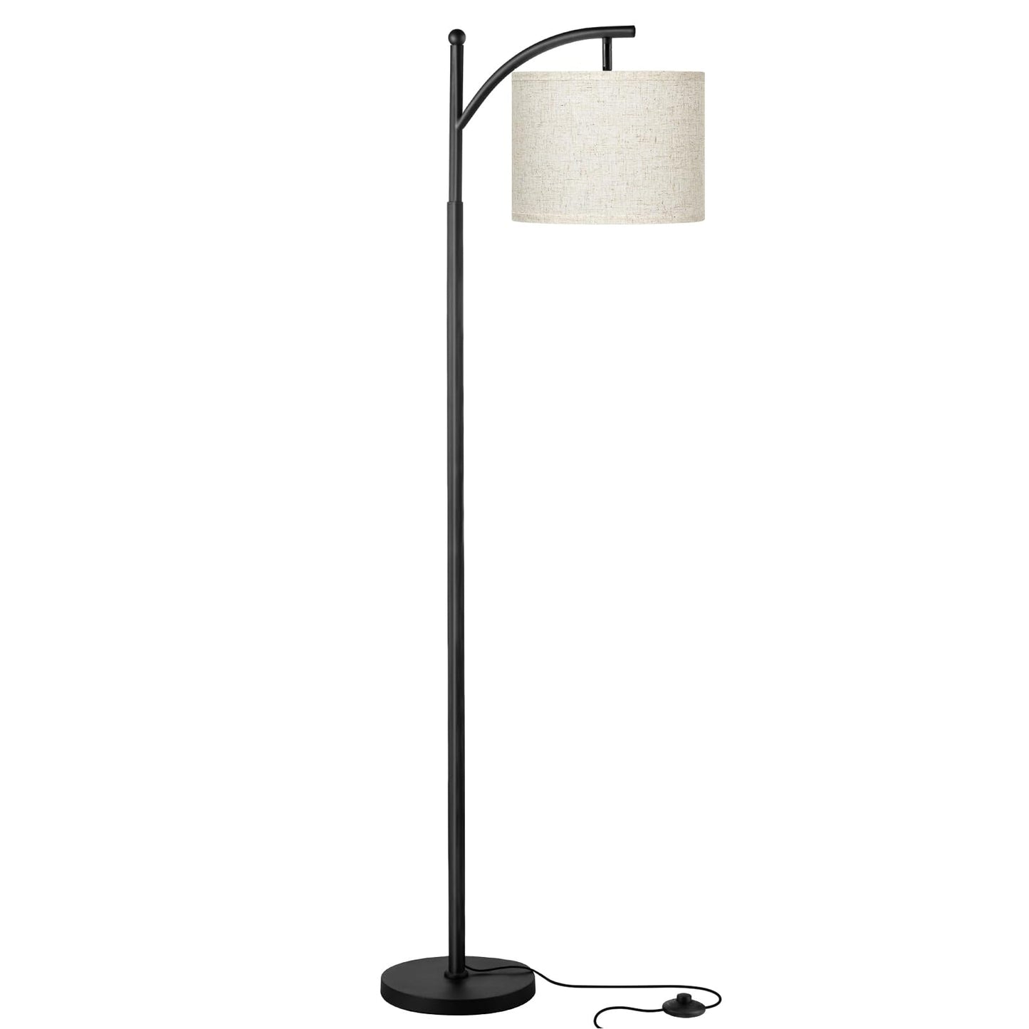 Ambimall Floor Lamp for Living Room with 3 Color Temperatures LED Bulb, Beige Lampshade & Foot Switch Included, Easy to Install, 9W Bulb Included