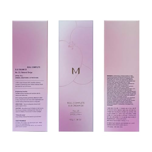 Long-Lasting, Hydrating, lightness Coverage for m.i.s.s.h.a M ½ñ״Ïó Real Complete B.B Cream EX, 1.58fl.oz. (No.23, calm beige)
