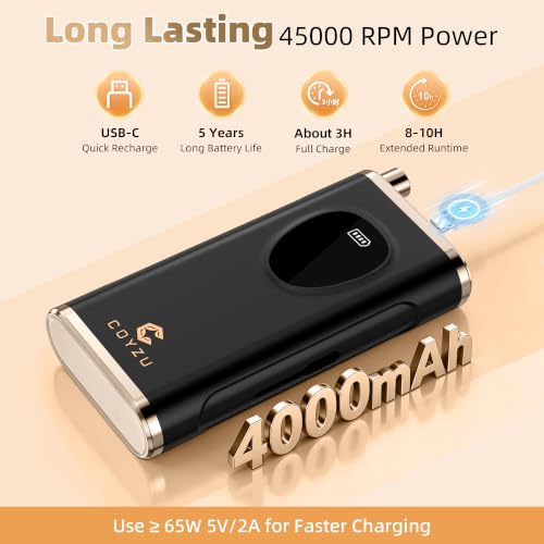 Professional Electric Nail Drill - Cordless 45000 RPM Nail File for Gel & Acrylic