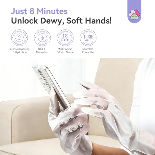 SAVILAND Moisturizing Hand Mask Gloves for Dry Cracked Hands - 6 Pack