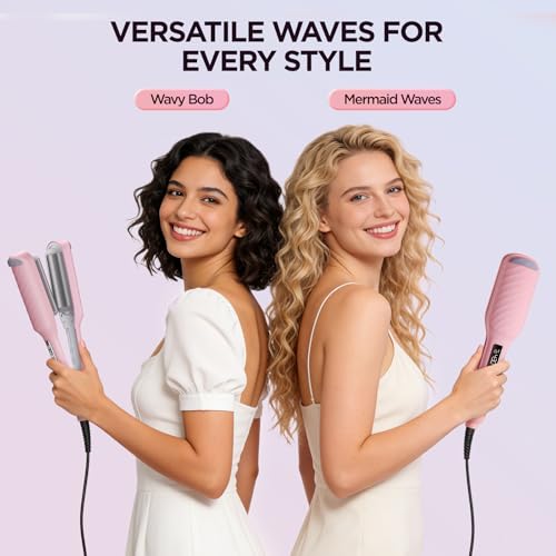 BABONIR 3 Barrel Hair Crimper for Beach Waves - 13 Heat Levels