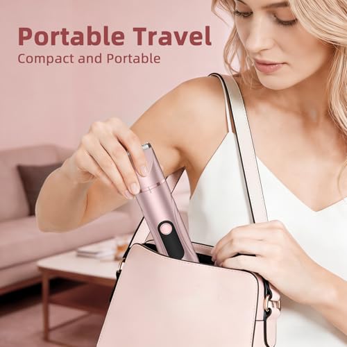 Bikini Trimmer for Women 3 in 1 Electric Shaver Razors Nose Hair Trimmer Waterproof Pubic Hair for Underarm Leg Arm Body (Rose Gold)