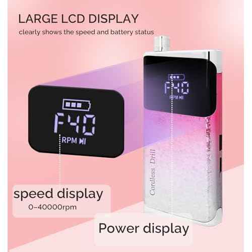 Professional Nail Drill ,OBEEGOO Electric Nail Drill 40000RPM Portable Electric E File Portable Acrylic Nail File Tools for Gel Nail ,Nail Beauty Salon (Pink)