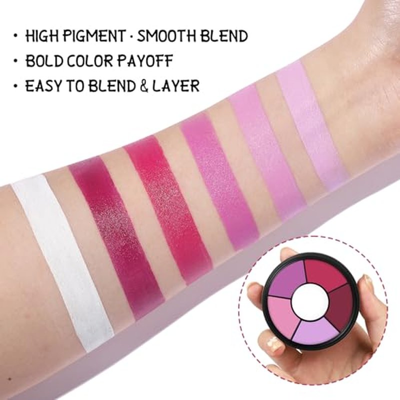 BOBISUKA Pink Cream Face & Body Paint Palette Kit with Brushes