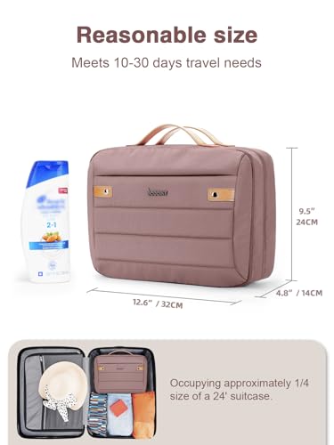 COOSKY Women's Waterproof Hanging Toiletry Bag - Large Travel Organizer