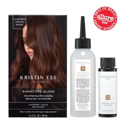 Kristin Ess Cherry Cola Hair Gloss in Warm Red Brown - Semi-Permanent Color & Shine