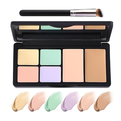 PPPanYiDi 6-Color Correcting Concealer Palette with Brush – Waterproof Full Coverage Makeup Kit #01