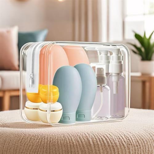 21 Pcs Refillable Travel Toiletry Bottles & Bag Set