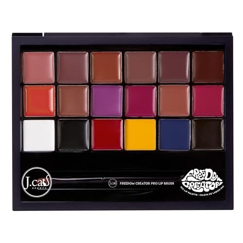 J.CAT BEAUTY Freedom Creator Lip Palette with 18 Versatile Shades for Personalized Lip Colours, Glossy Pigmented Shades for Soft and Bold Looks, Freedom First