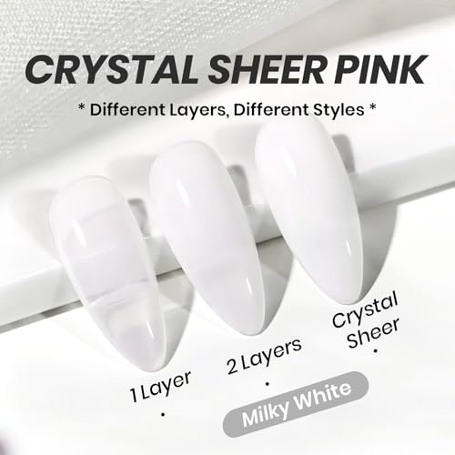 Beetles Milky White Jelly Gel Nail Polish Set - 2 Pieces, 15ml Each, Neutral Color