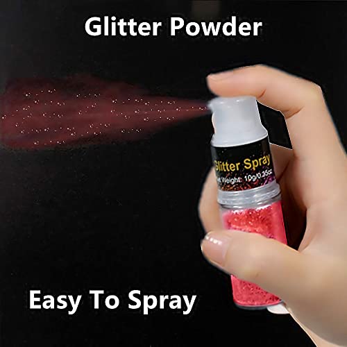 Go Ho Red Glitter Spray for Hair & Body, Festival Sparkle Powder, 10g
