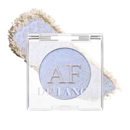 Duochrome Face Highlighter Makeup, Chameleon Holographic Highlighter Mineral Powder for Face Body, Waterproof Blue Purple Glowing Iluminadores de maquillaje with Shine Silky Smooth Highlighting, #05