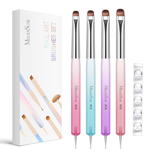 MelodySusie Multicolor 4Pcs French Nail Brush & Dotting Pen Set #10-16