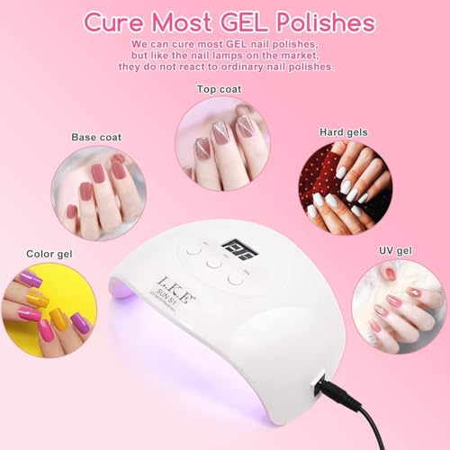 72W UV LED Nail Lamp Dryer for Gel Polish with Auto Sensor & LCD Display