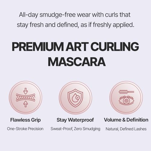 Verdea Art Volume Waterproof Mascara ? K-Beauty, Long-Lasting, Smudge-Proof Korean Formula for Voluminous, Curled Lashes ? Clump-Free, Lightweight & Buildable ? 0.26 fl oz