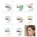Eye Gem Stickers for Women - 8 Sheets Reusable Rhinestones