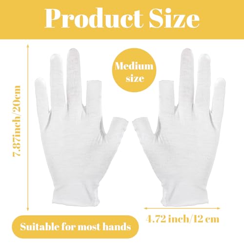 Cotton Moisturizing Gloves for Dry Hands - 8 Pairs