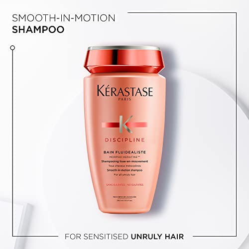 Kerastase Discipline Bain Fluidealiste Shampoo - Sulfate-Free, Smoothing & Hydrating, Frizzy Hair, Softens and Nourishes