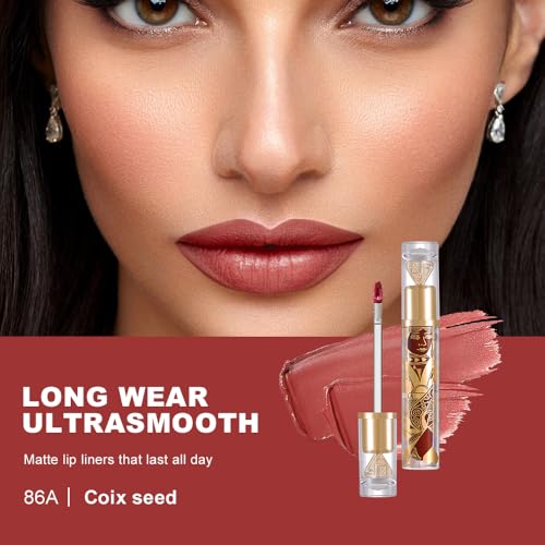 Matte Velvet Lip Stain, Long-Lasting Lip Tint, Transfer-Resistant Waterproof Liquid Lipstick, Lightweight Non-Sticky Smudge-Resistant Lip Color with Cloud-Soft Blurring Misty Matte Finish 86A