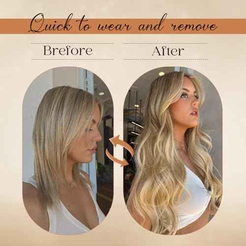 Clip in Hair Extensions Real Human Hair 26Inch 8pcs 130g Seamless Balayage Blonde Hair Extensions Clip Ins Double Weft Light Blonde Highlight Golden Blonde Invisible Straight Remy Human Hair for Women