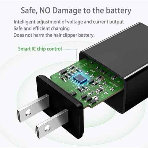 5V Trimmer Charger compatible with Hatteker RFC-588 RFC-598 RFC-690 RFC-692 RFC-696 RSCX-9598 RSCX-7568 Cordless Hair Trimmer Pro Hair Clippers Beard Trimmer & Electric Shaver Razor.