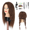 Mannequin Head 100% Human Hair 16-18" Brown with Clamp