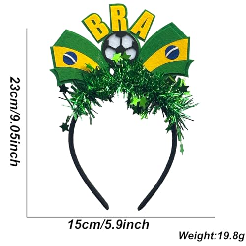 Brazil Flag Headband for Soccer Fans - Elastic Sports Hair Band