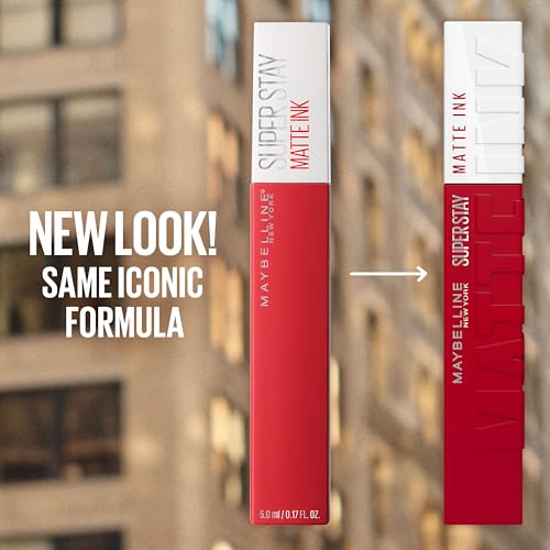 MAYBELLINE Super Stay Matte Ink Liquid Lipstick Makeup, Long Lasting High Impact Color, Up to 16H Wear, Pioneer, Blue Red, 1 Count, Packaging May Vary (Pack of 2)