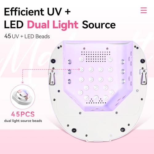 Makartt 30W Rechargeable LED Nail Lamp for Gel Nails, Portable & Cordless