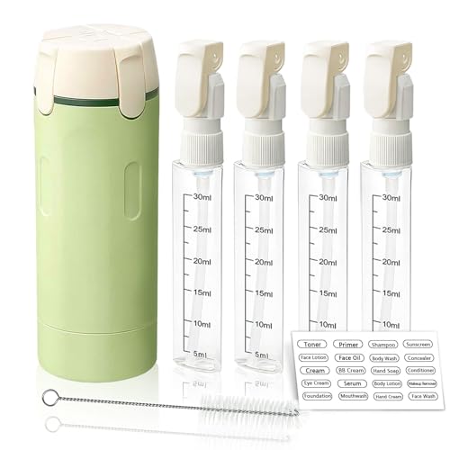 4-in-1 Travel Dispenser Bottle Set with Cleaning Brush - 30ml