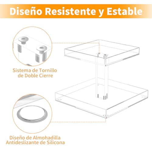 NIUBEE 2-Tier Acrylic Bathroom Cosmetic Storage Organizer for Dresser and Countertop - Standing Perfume Tray for Bedroom Decor
