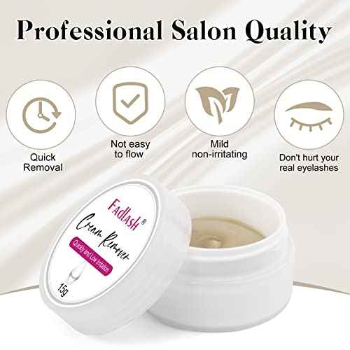 Eyelash Extension Remover 15g Cream Lash Extension Remover Professional Fast and Gentle Lash Remover for Lash Extensions Eyelash Glue for Salon by FADLASH (Tasteless)