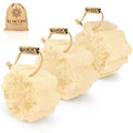 ALMOONI Natural Loofah Sponge 3-Pack | Egyptian Shower Scrubber