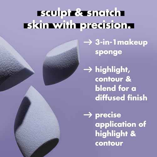 e.l.f. Precision Sculpting Sponge, 3-in-1 Sponge For Contouring & Blending To A Smooth Finish, Great For Cream & Powder Formulas, Vegan & Cruelty-Free