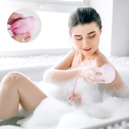 6 Pack Mesh Soap Bags with Drawstring, Nylon Exfoliating Pouches