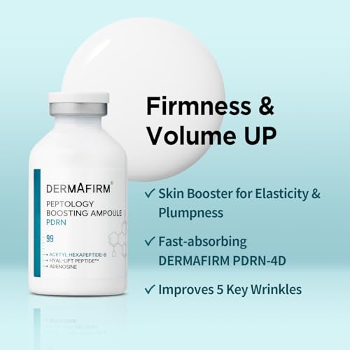 DERMAFIRM Peptology PDRN Boosting Ampoule, 80,000ppm PDRN Peptide Face Serum, Hydration, Moisture Plumping effect, Anti-Aging, Korean Skincare, 30ml / 1.01 fl. oz