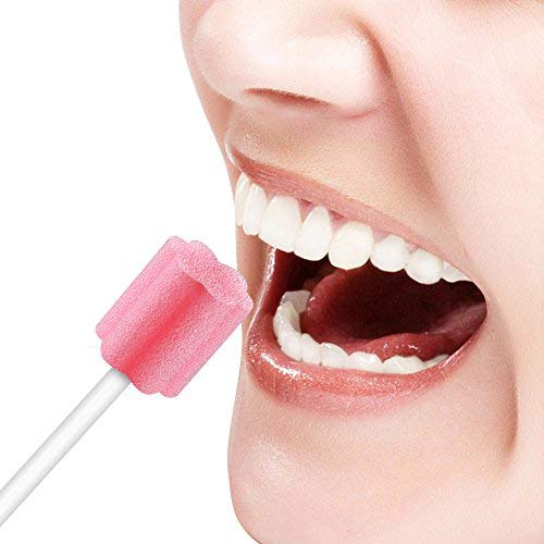 Wellgler's Oral Care Swabs - Disposable Mouth Cleaning Spong swabs (250count, Pink)