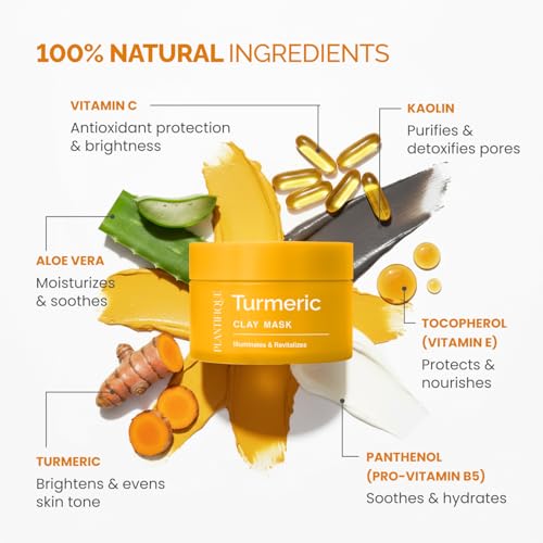 PLANTIFIQUE Korean Turmeric Clay Mask 110g – Vitamin C & Volcanic Mud