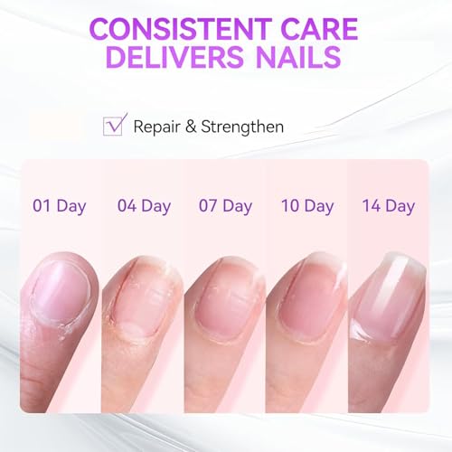 3-in-1 Pink Nail Strengthener & Hardener for Weak Damaged Nails (12ml)
