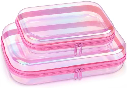 Clear Makeup Bag Toiletry Organizer - 2pcs Waterproof Travel Set