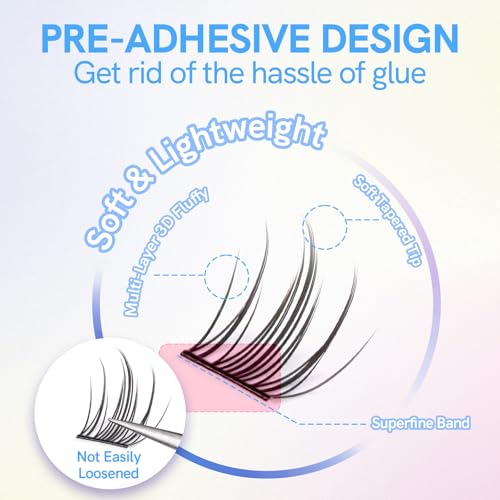 Self Adhesive Lash Clusters - 42Pc Pre-Glued C Curl 10.5-13.5MM