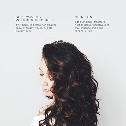 Kristin Ess Hair 1 1/4 Inch Rotating Curling Iron Pivot Wand for Beach Waves - Dual Voltage + Auto Shut Off - Long Barrel Salon Professional Hot Tool Curling Iron - Rotate + Spin to 90 Degrees