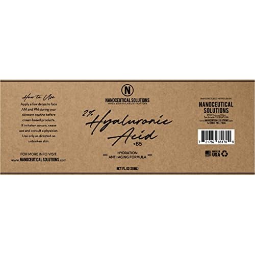 Nanoceutical Solutions Nano 2% Hyaluronic Acid + B5, Instant Absorption, hydrates and moisturizes deep within the tissue and cells of your skin. -25% Discount Available!
