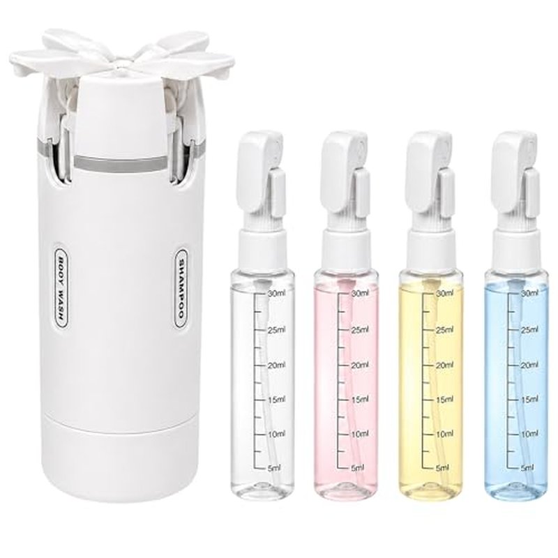 4-in-1 Travel Bottles for Toiletries, TSA-Approved, Leak-Proof