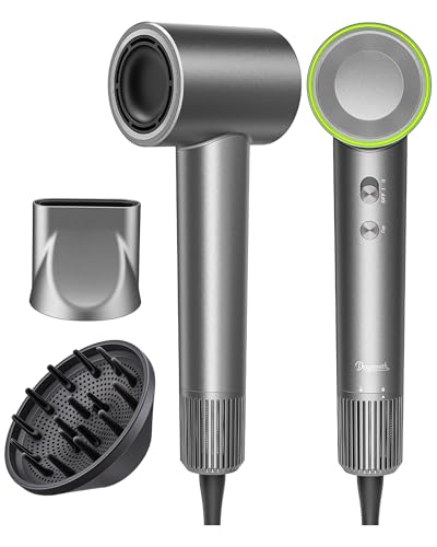 Dcyzenith Grey High-Speed Ionic Hair Dryer with Diffuser & Concentrator