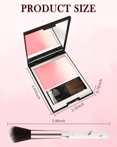 Gradual Shimmer Blush Palette with Brush - Waterproof